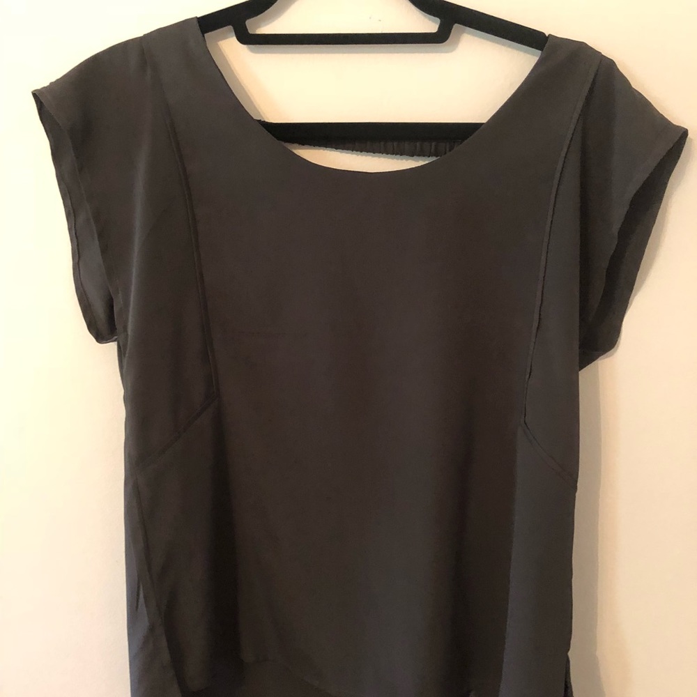 Slate gray boxy style blouse